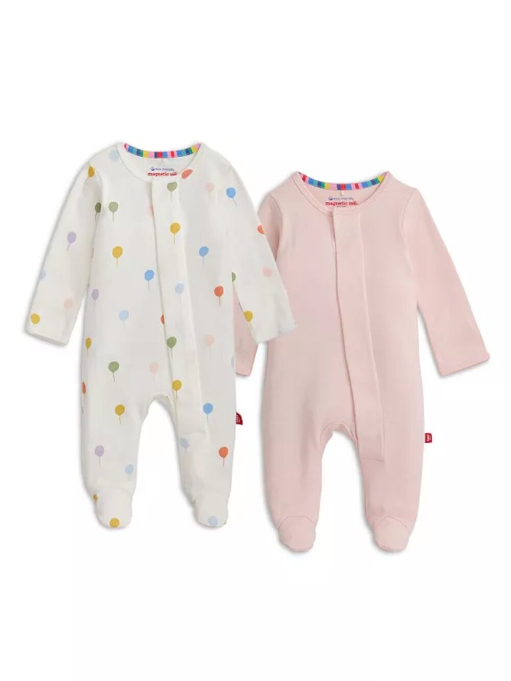 Magnetic Me Girls' Cotton Footie Two-Pack Bundle (Newborn size)